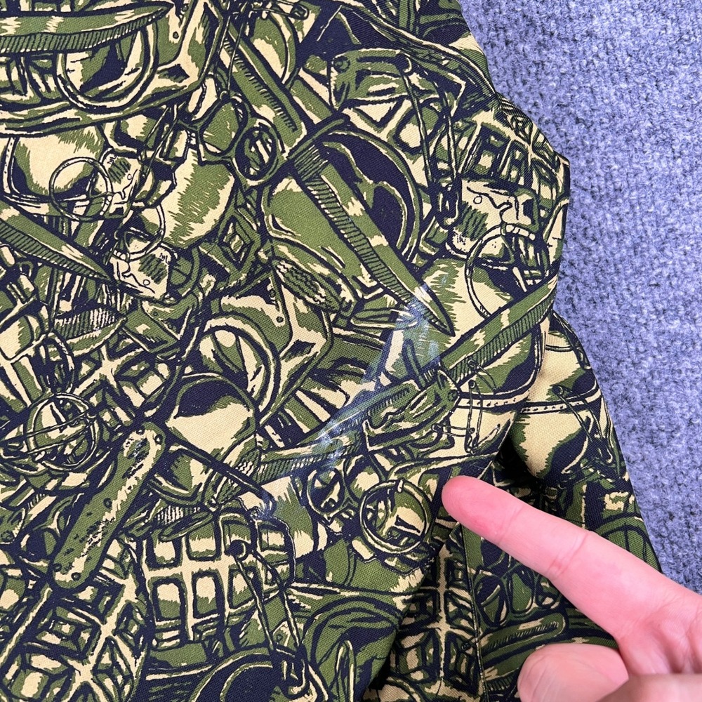 Grenade Snowboard Jacket Mens L Green Full Zip Ski Parka Guns Knives AOP Y2K - Picture 13 of 16